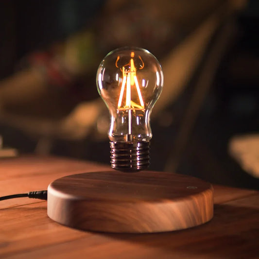 Rustic Levitating Bulb Table Lamp